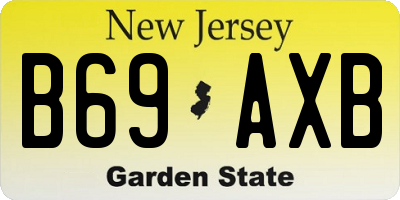 NJ license plate B69AXB