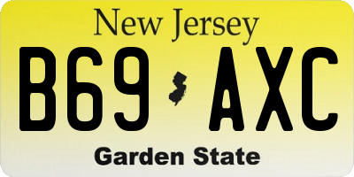 NJ license plate B69AXC
