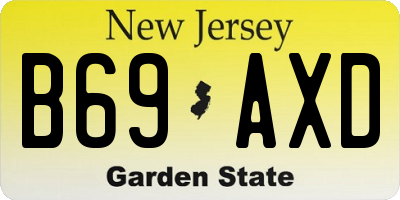 NJ license plate B69AXD