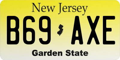 NJ license plate B69AXE