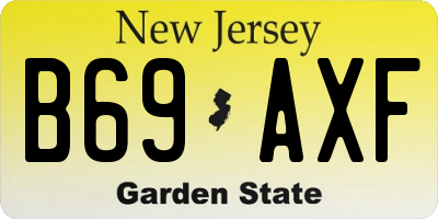 NJ license plate B69AXF