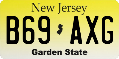NJ license plate B69AXG