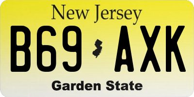 NJ license plate B69AXK