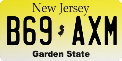 NJ license plate B69AXM