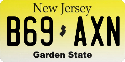 NJ license plate B69AXN