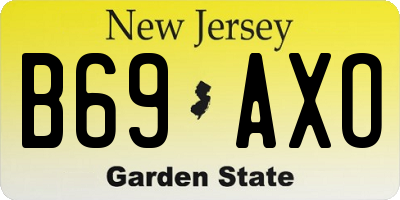 NJ license plate B69AXO