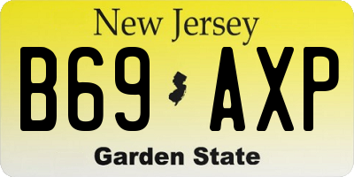 NJ license plate B69AXP