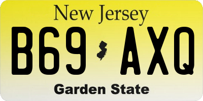 NJ license plate B69AXQ