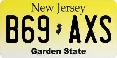 NJ license plate B69AXS