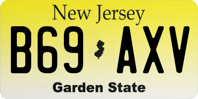 NJ license plate B69AXV