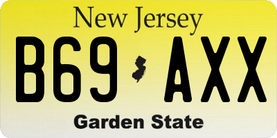 NJ license plate B69AXX