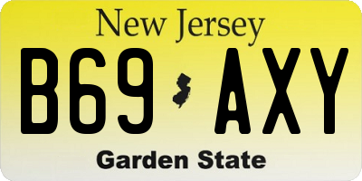 NJ license plate B69AXY