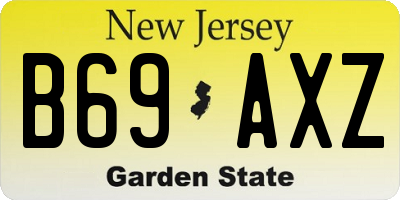 NJ license plate B69AXZ
