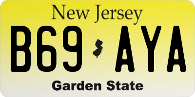 NJ license plate B69AYA