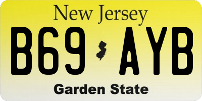 NJ license plate B69AYB