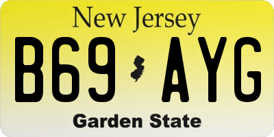 NJ license plate B69AYG