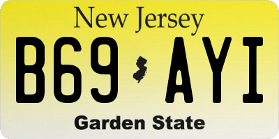 NJ license plate B69AYI