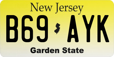 NJ license plate B69AYK
