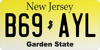 NJ license plate B69AYL