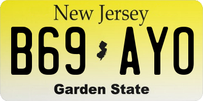 NJ license plate B69AYO