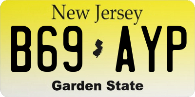 NJ license plate B69AYP