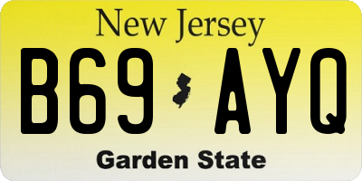 NJ license plate B69AYQ