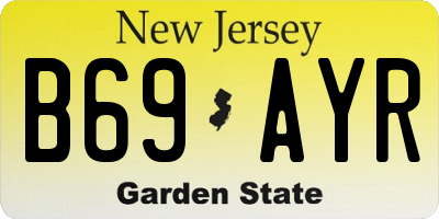 NJ license plate B69AYR
