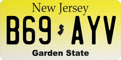 NJ license plate B69AYV