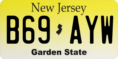 NJ license plate B69AYW