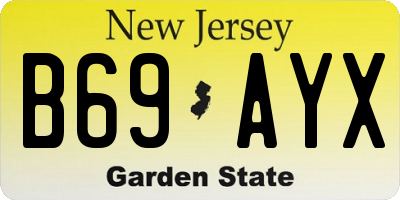 NJ license plate B69AYX