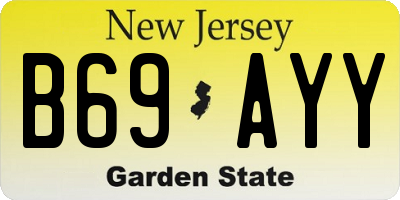 NJ license plate B69AYY