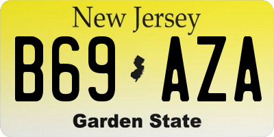 NJ license plate B69AZA