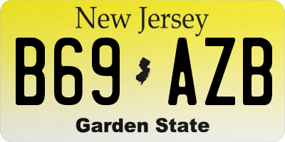 NJ license plate B69AZB