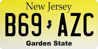 NJ license plate B69AZC