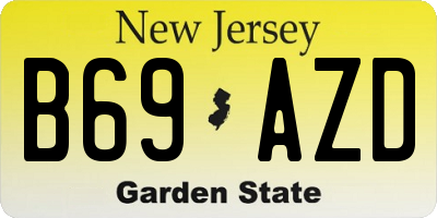NJ license plate B69AZD