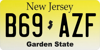 NJ license plate B69AZF