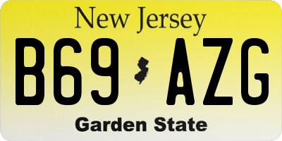 NJ license plate B69AZG