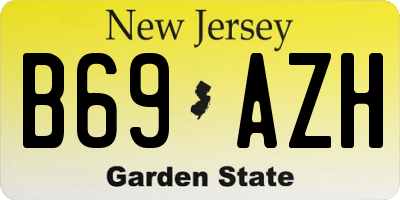 NJ license plate B69AZH