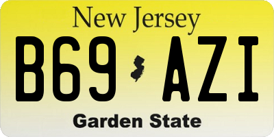 NJ license plate B69AZI