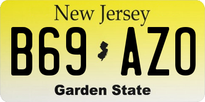 NJ license plate B69AZO
