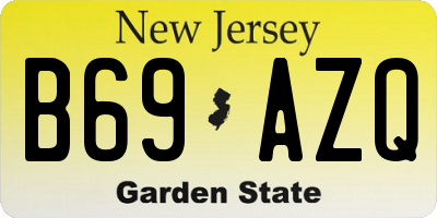 NJ license plate B69AZQ