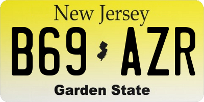 NJ license plate B69AZR