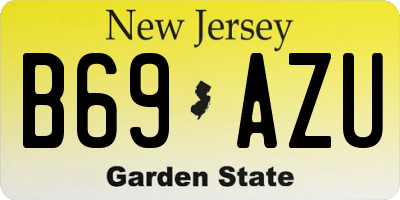 NJ license plate B69AZU