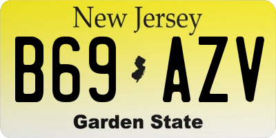 NJ license plate B69AZV