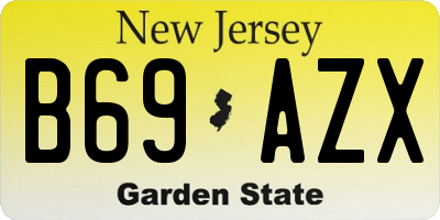 NJ license plate B69AZX