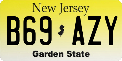 NJ license plate B69AZY