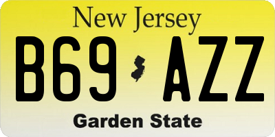 NJ license plate B69AZZ