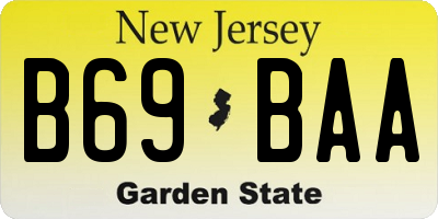 NJ license plate B69BAA
