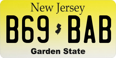 NJ license plate B69BAB