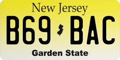NJ license plate B69BAC